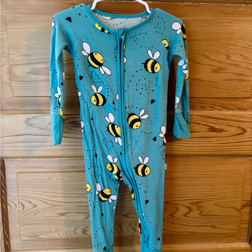 Little Sleepies Teal Bees 6-12m